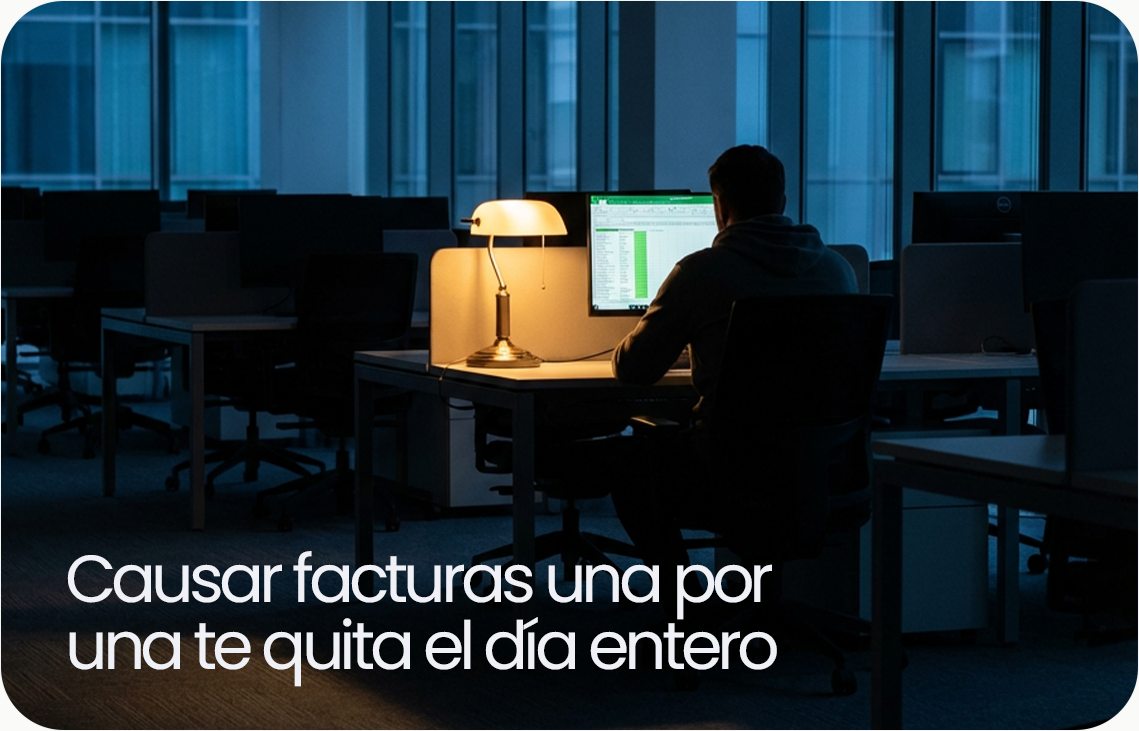Causar facturas una por una te quita el día entero